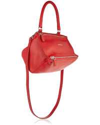 Givenchy Small Pandora Shoulder Bag In Red Textured Leather