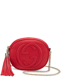 Gucci Soho Leather Mini Chain Bag Red