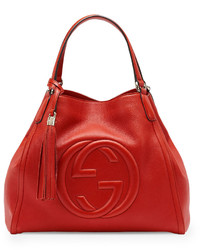 Gucci Soho Leather Shoulder Bag Red