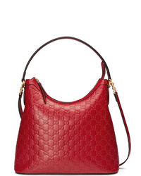 Gucci Ssima Medium Hobo Bag Red