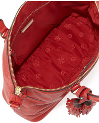 Tory Burch Thea Medium Slouchy Leather Satchel Bag Rusty Red