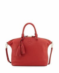 Tory Burch Thea Medium Slouchy Leather Satchel Bag Rusty Red