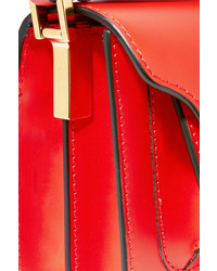 Marni Trunk Leather Shoulder Bag Red