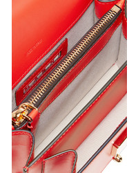 Marni Trunk Leather Shoulder Bag Red