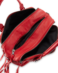 Ash Zander Leather Satchel Bag Red