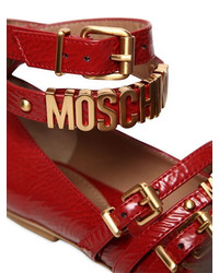 Moschino 10mm Logo Leather Ballerina Flats