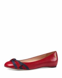 Gucci Aline Leather Flat Red