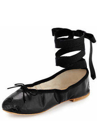 Ballet Beautiful Street Ballerina Leather Ankle Wrap Flat