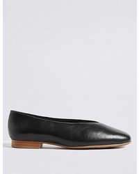 Marks and Spencer Leather High Cut Ballerina Pumps