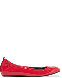 Lanvin Patent Leather Ballet Flats Red