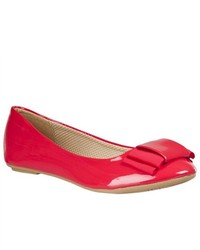 Riverberry Sami Bow Detail Ballet Flats Red Patent Size 7