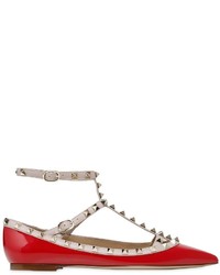 Valentino Rockstud Patent Leather Ballerinas