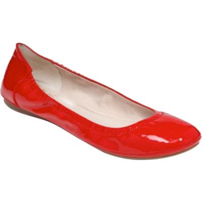 red patent leather flats