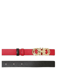 Salvatore Ferragamo 20mm Reversible Saffiano Leather Belt