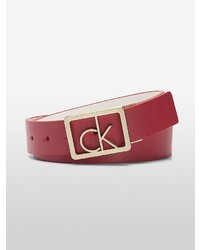 Calvin Klein Reversible Logo Buckle Leather Belt
