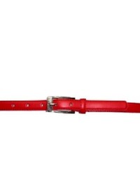CTM Skinny Leather Belt Red Medium