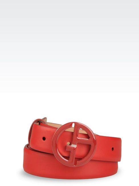 Giorgio Armani Leather Belt With Ga 