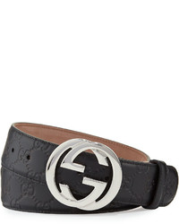 Gucci Interlocking G Buckle Leather Belt