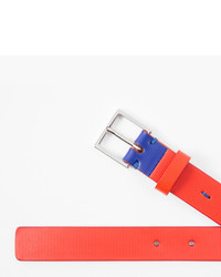 Paul Smith Red Embossed Leather Belt