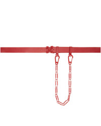 Off-White Red Leather Chain Belt