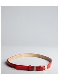 Fashion Focus Red Patent Leather Skinny Belt