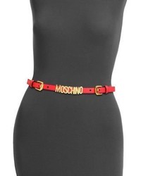 Moschino Small Logo Chain Leather Belt