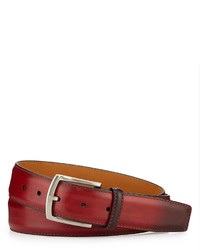 Neiman Marcus Smooth Leather Belt Red