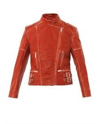 Christopher Kane Vintage Look Leather Biker Jacket