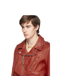 Schott Red Hand Vintaged Leather Perfecto Motorcycle Jacket