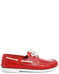 Red Leather Boat Shoes