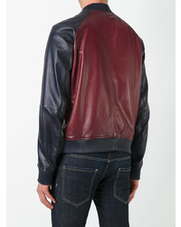 DSQUARED2 Contrasted Leather Bomber Jacket