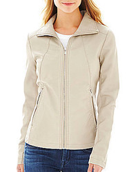 jcpenney Worthington Wing Collar Faux Leather Scuba Jacket