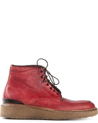 Green George Micro Lace Up Distressed Boots