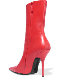 Balenciaga Leather Boots Red