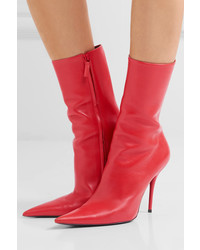 Balenciaga Leather Boots Red