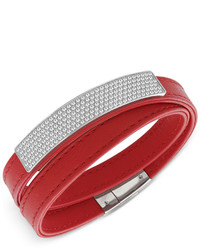 Swarovski Crystal Pav Soft Leather Wrap Bracelet