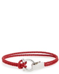 Salvatore Ferragamo Double Braided Gancini Leather Bracelet