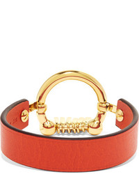 Chloé Leather And Gold Tone Bracelet Red