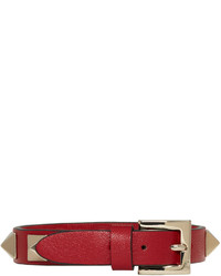 Valentino Red Leather Rockstud Bracelet