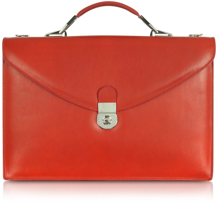 red leather briefcase