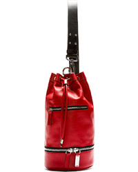 CNC Costume National Costume National Red Leather Cross Body Mini Bucket Backpack