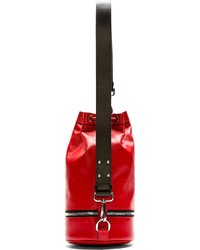 CNC Costume National Costume National Red Leather Cross Body Mini Bucket Backpack