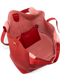 Nina Ricci Faust Large Leather Bucket Bag Red
