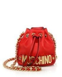Moschino Mini Leather Bucket Bag