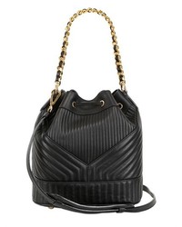 Moschino Quilted Biker Nappa Leather Bucket Bag