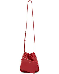 Nina Ricci Red Leather Pm Pinson Bucket Bag