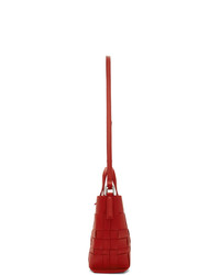 3.1 Phillip Lim Red Mini Odita Modern Lattice Bucket Bag