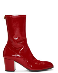 Gucci Red Patent Printyl Boots