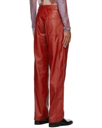 Y/Project Red Faux Leather Boxer Trousers