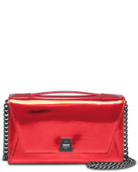 Akris Anouk City Leather Envelope Clutch Bag Scarlet Metallic